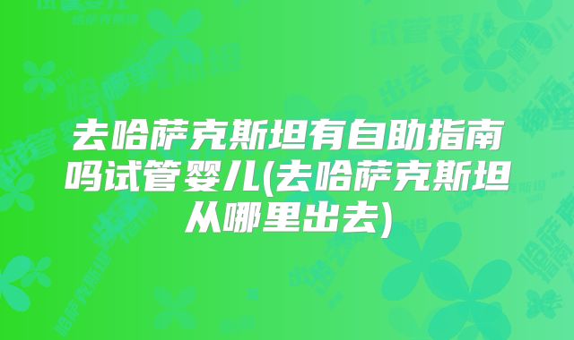 去哈萨克斯坦有自助指南吗试管婴儿(去哈萨克斯坦从哪里出去)
