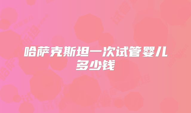 哈萨克斯坦一次试管婴儿多少钱