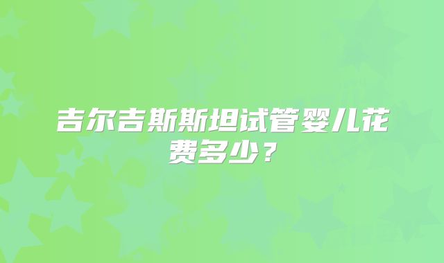 吉尔吉斯斯坦试管婴儿花费多少?