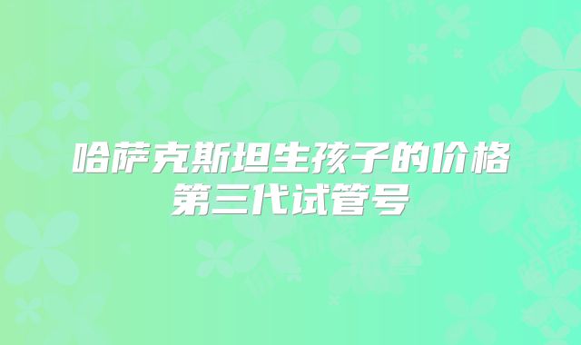 哈萨克斯坦生孩子的价格第三代试管号