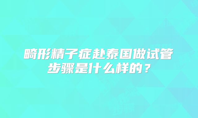畸形精子症赴泰国做试管步骤是什么样的？