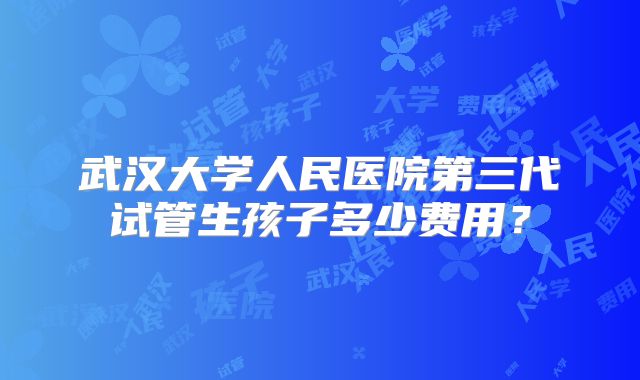 武汉大学人民医院第三代试管生孩子多少费用？