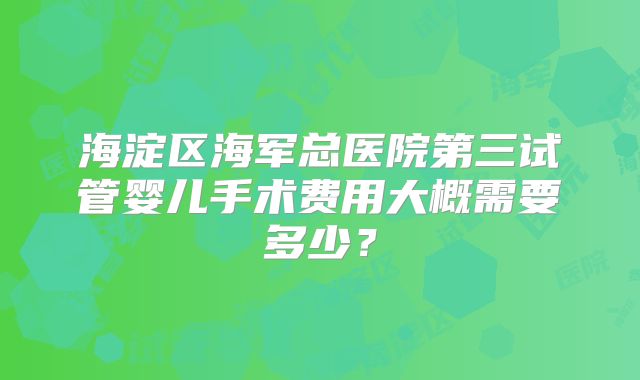 海淀区海军总医院第三试管婴儿手术费用大概需要多少？