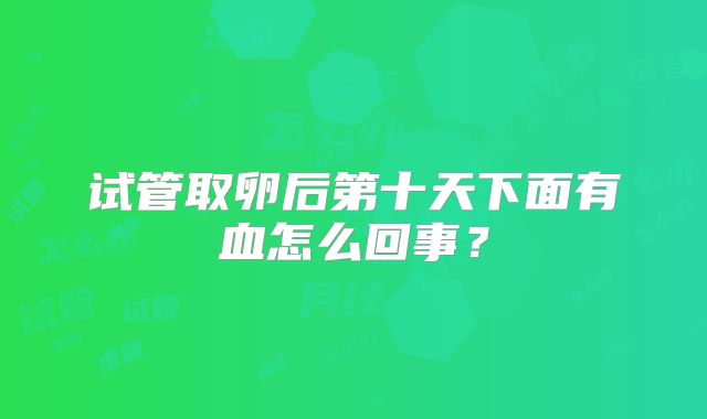 试管取卵后第十天下面有血怎么回事？