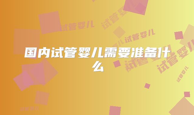 国内试管婴儿需要准备什么