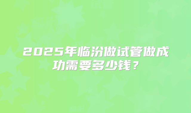 2025年临汾做试管做成功需要多少钱？