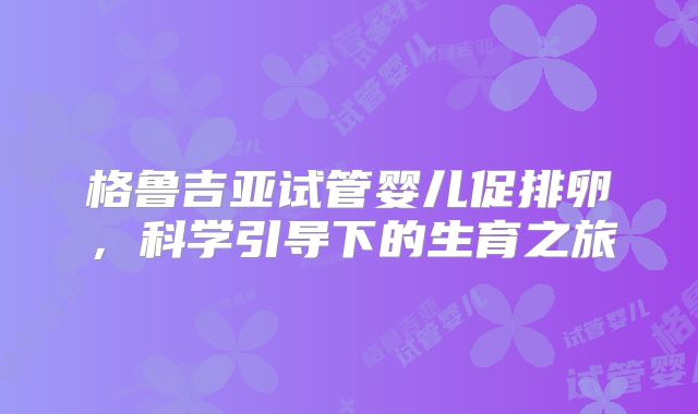 格鲁吉亚试管婴儿促排卵，科学引导下的生育之旅