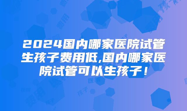 2024国内哪家医院试管生孩子费用低,国内哪家医院试管可以生孩子!