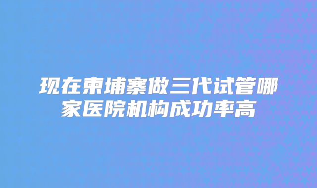 现在柬埔寨做三代试管哪家医院机构成功率高