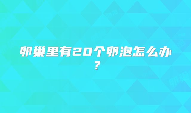卵巢里有20个卵泡怎么办?