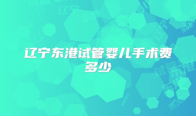 辽宁东港试管婴儿手术费多少