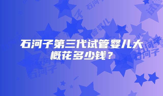 石河子第三代试管婴儿大概花多少钱?