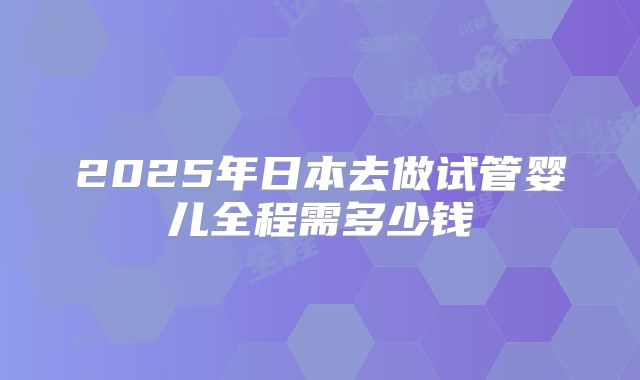 2025年日本去做试管婴儿全程需多少钱