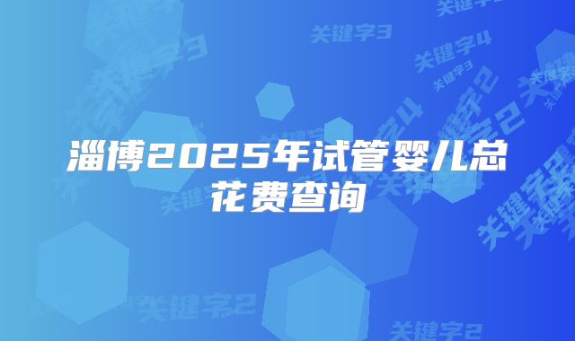 淄博2025年试管婴儿总花费查询