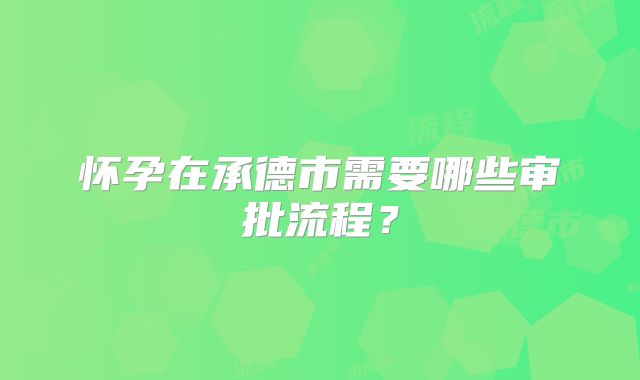 怀孕在承德市需要哪些审批流程?