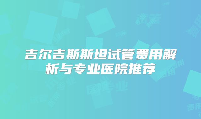 吉尔吉斯斯坦试管费用解析与专业医院推荐