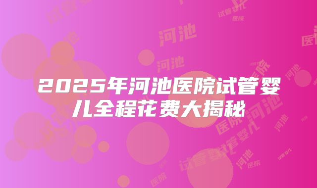 2025年河池医院试管婴儿全程花费大揭秘