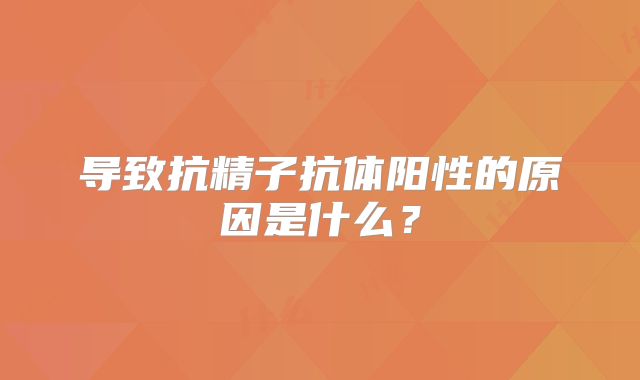 导致抗精子抗体阳性的原因是什么？