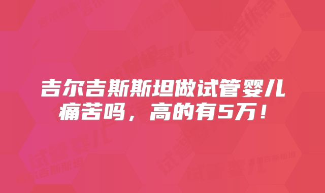 吉尔吉斯斯坦做试管婴儿痛苦吗，高的有5万！