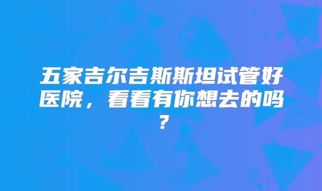 五家吉尔吉斯斯坦试管好医院，看看有你想去的吗？