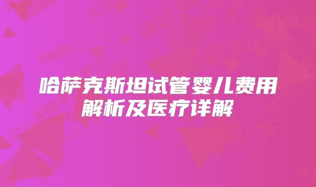 哈萨克斯坦试管婴儿费用解析及医疗详解