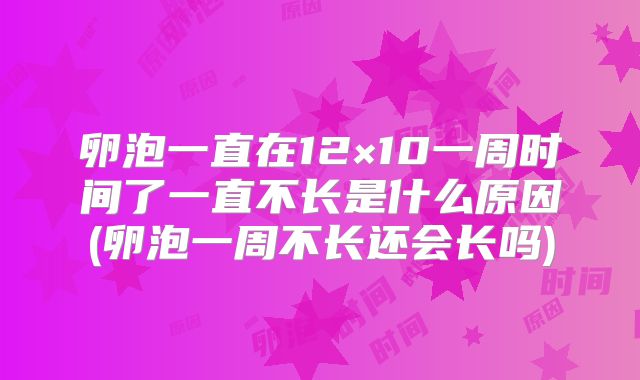 卵泡一直在12×10一周时间了一直不长是什么原因(卵泡一周不长还会长吗)