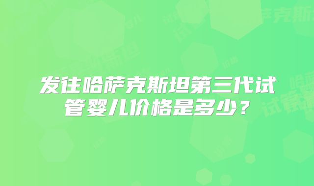 发往哈萨克斯坦第三代试管婴儿价格是多少？