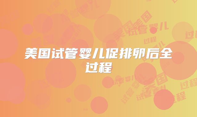 美国试管婴儿促排卵后全过程