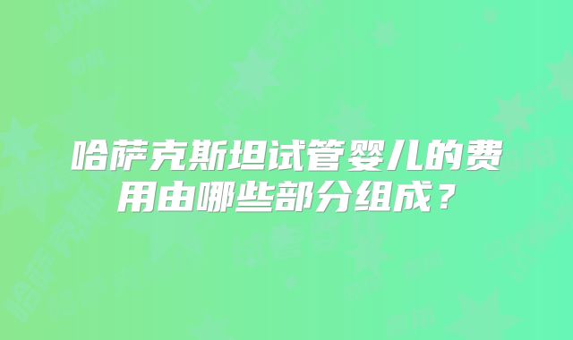 哈萨克斯坦试管婴儿的费用由哪些部分组成？