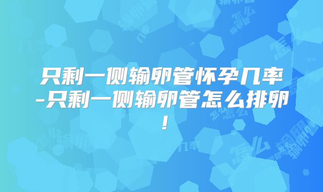 只剩一侧输卵管怀孕几率-只剩一侧输卵管怎么排卵!
