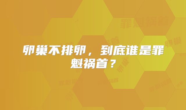 卵巢不排卵，到底谁是罪魁祸首？