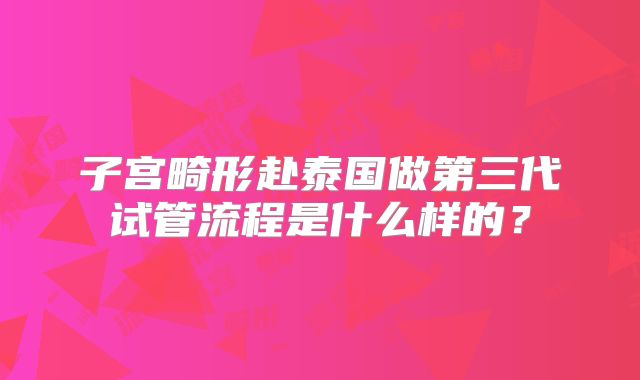 子宫畸形赴泰国做第三代试管流程是什么样的？