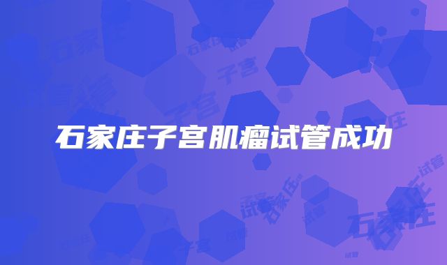 石家庄子宫肌瘤试管成功