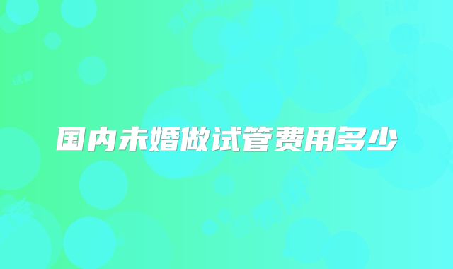 国内未婚做试管费用多少
