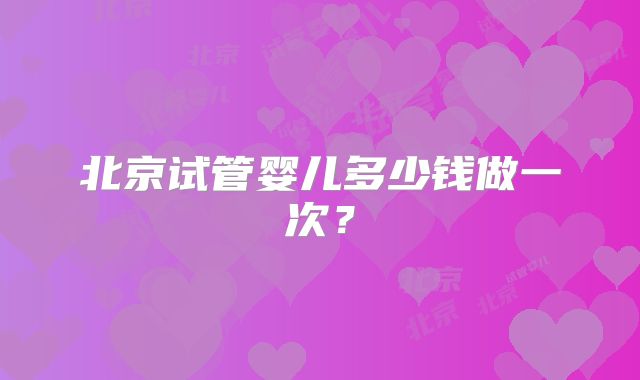 北京试管婴儿多少钱做一次？