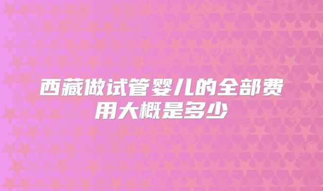 西藏做试管婴儿的全部费用大概是多少