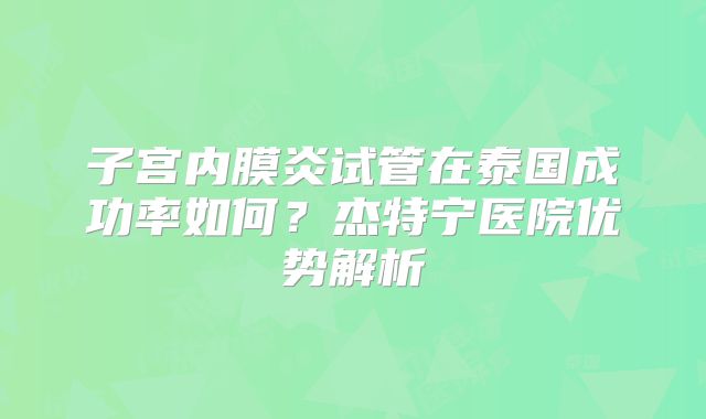 子宫内膜炎试管在泰国成功率如何?杰特宁医院优势解析