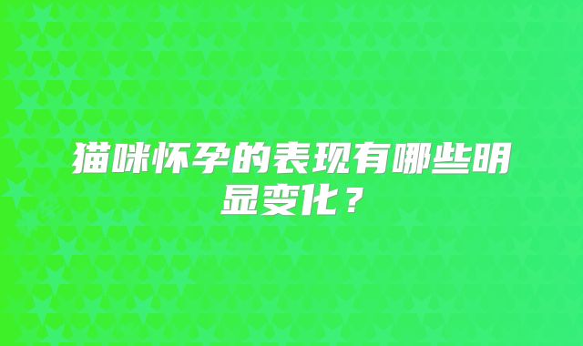 猫咪怀孕的表现有哪些明显变化?