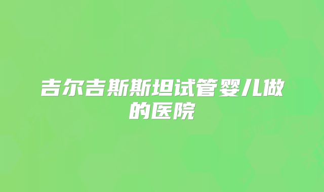吉尔吉斯斯坦试管婴儿做的医院