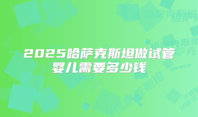 2025哈萨克斯坦做试管婴儿需要多少钱