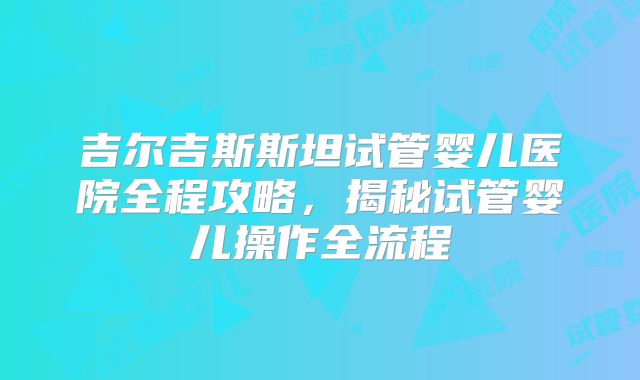 吉尔吉斯斯坦试管婴儿医院全程攻略，揭秘试管婴儿操作全流程