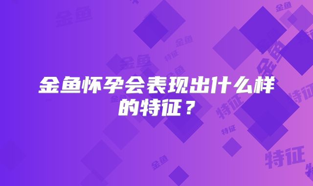 金鱼怀孕会表现出什么样的特征？