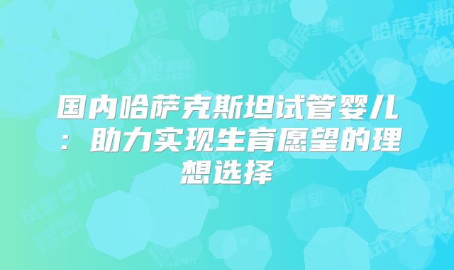 国内哈萨克斯坦试管婴儿：助力实现生育愿望的理想选择
