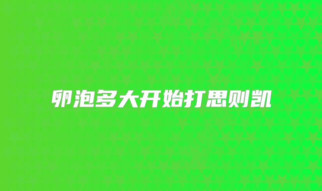 卵泡多大开始打思则凯