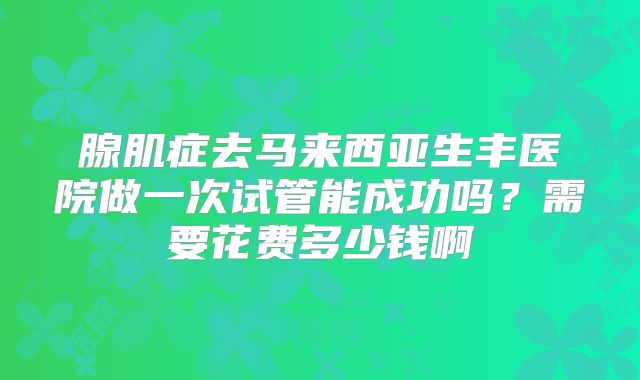 腺肌症去马来西亚生丰医院做一次试管能成功吗?需要花费多少钱啊