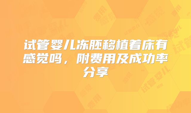 试管婴儿冻胚移植着床有感觉吗，附费用及成功率分享