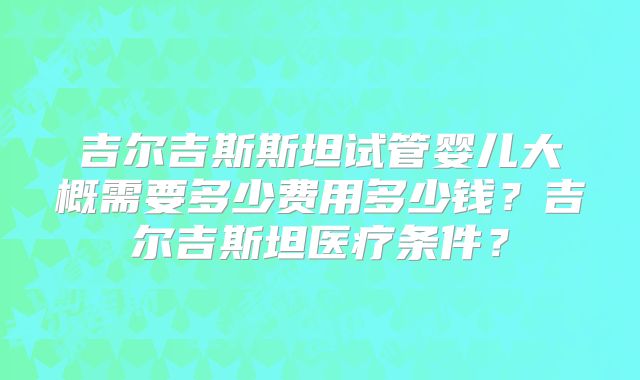 吉尔吉斯斯坦试管婴儿大概需要多少费用多少钱？吉尔吉斯坦医疗条件？