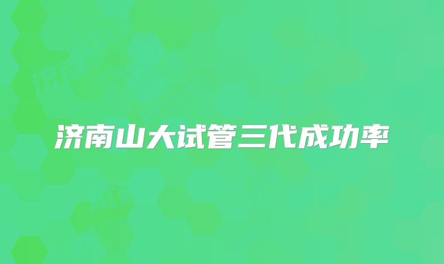 济南山大试管三代成功率
