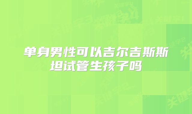 单身男性可以吉尔吉斯斯坦试管生孩子吗