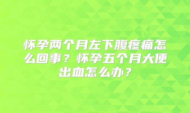 怀孕两个月左下腹疼痛怎么回事？怀孕五个月大便出血怎么办？